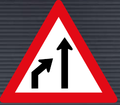 W215 Left Lane Ends Sign