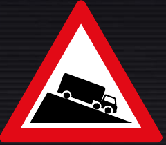 W322 Steep Descent Sign