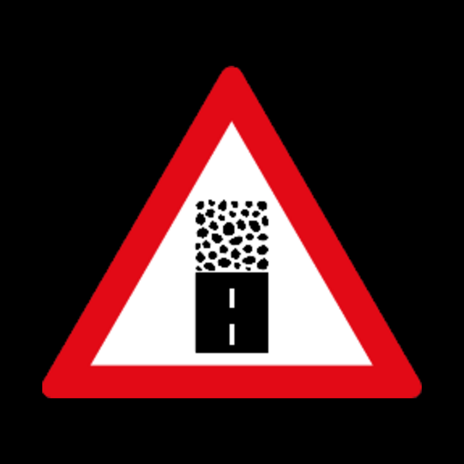 W325 – Gravel Road Begins Ahead Sign