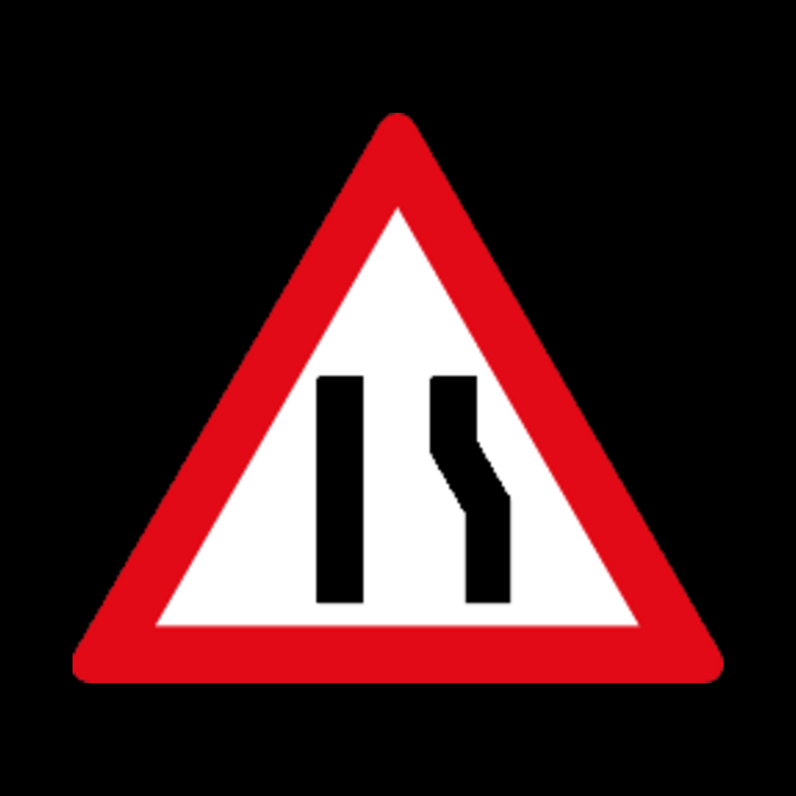 W329 – Road Narrows from Right Side Sign