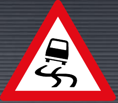 W333 Slippery Road Sign
