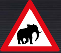W357 Elephants Ahead Sign