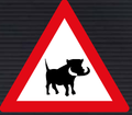 W358 Warthogs Ahead Sign