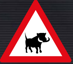 W358 Warthogs Ahead Sign