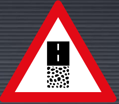 W363 Gravel Road Ends Sign