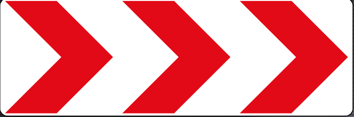 W407 Triple Right Sharp Curve Chevron Marker