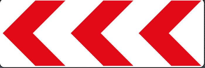 W408 Triple Left Sharp Curve Chevron Marker
