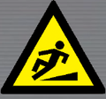 WW16 Warning of Slippery Surface Hazard